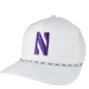 Northwestern University Wildcats Constructed Adjustable White Caddy Hat with Stylized N design