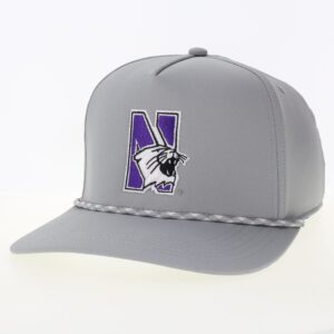 Northwestern University Wildcats Constructed Adjustable Grey Caddy Hat with N-Cat Design