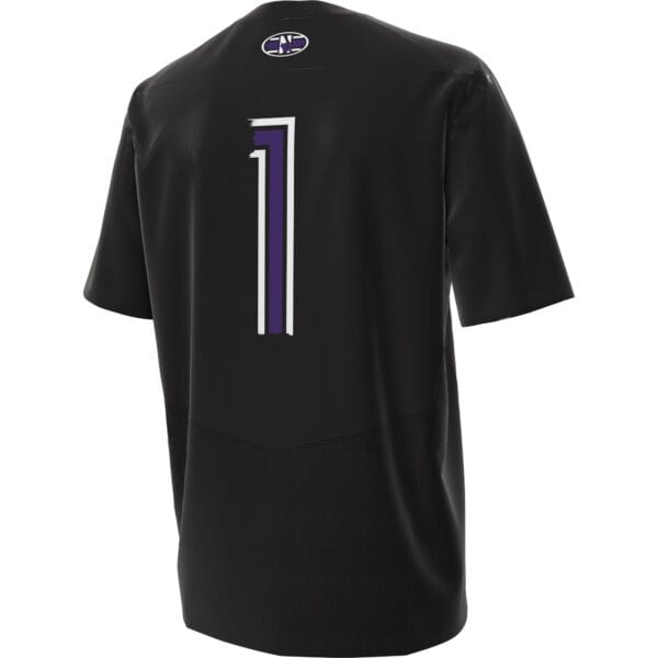 Northwestern University Wildcats Adult Under Armour Black Replica Football Jersey with #1 - Back