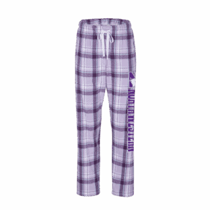 Northwestern University Wildcats Women's Lavender Sophie Plaid Harley Flannel Pants with Northwestern Down the Leg Design