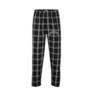 Northwestern University Wildcats Men's Black White Plaid Harley Flannel Pants with Small Arched Northwestern Design