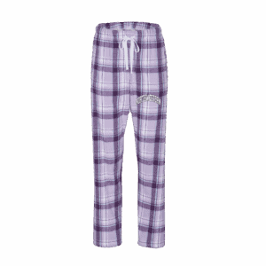 Northwestern University Wildcats Women's Lavender Sophie Plaid Harley Flannel Pants with Small Arched Northwestern Design