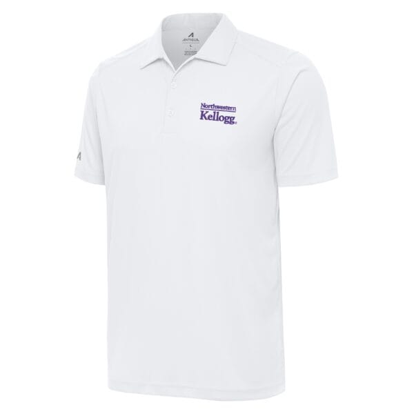 Northwestern I Kellogg Antigua Men's Tribute White Polo Shirt-2