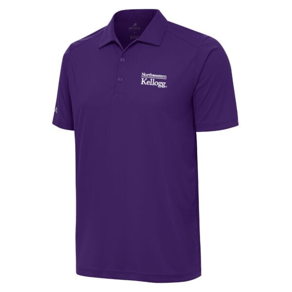 Northwestern I Kellogg Antigua Men's Tribute Purple Polo Shirt-2