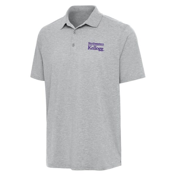 Northwestern I Kellogg Antigua Men's PAR3 Skyscraper Heather Polo Shirt -2