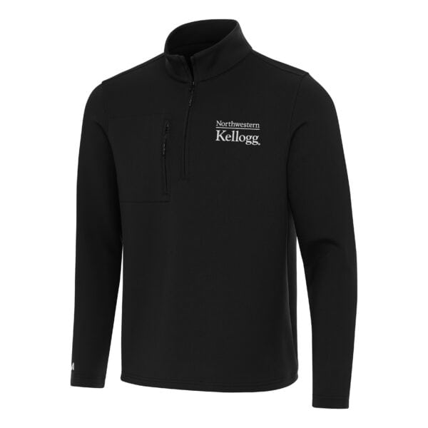 Northwestern I Kellogg Antigua Men's Black Insider 1/4 Zip Pullover -2