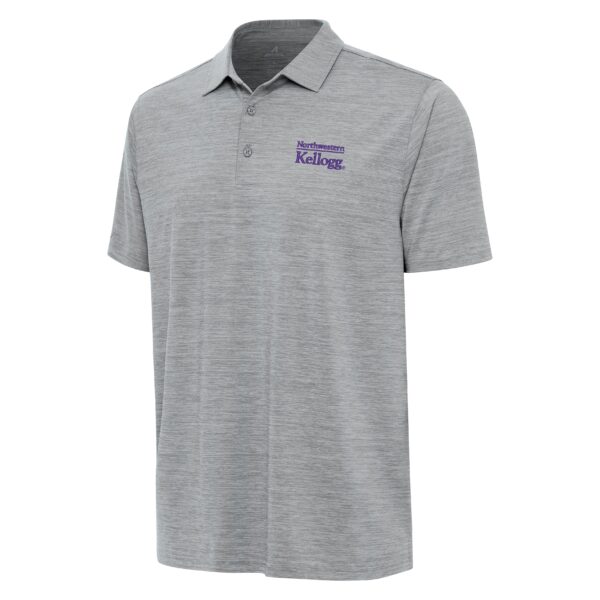 Northwestern I Kellogg Antigua Men's Layout Skyscraper Heather Polo Shirt -2