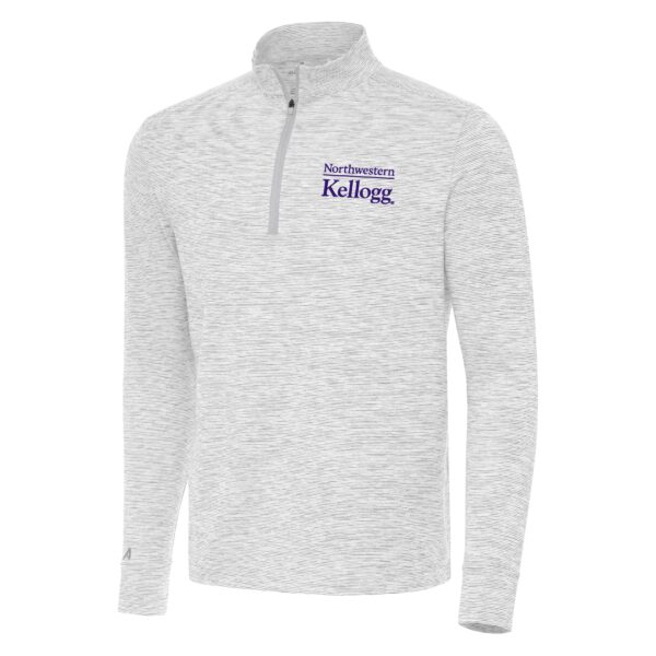 Northwestern I Kellogg Men's Antigua Grey/White Cause 1/4 Zip Pullover - Image 2