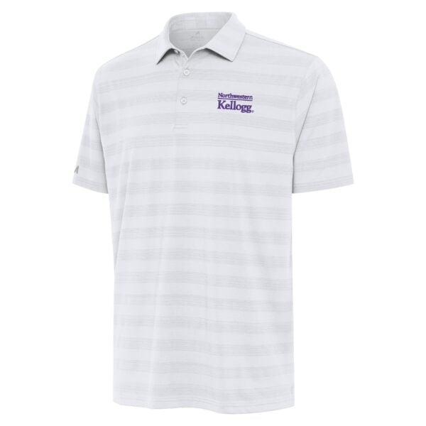 Northwestern I Kellogg Antigua Men's Tunnel White Multi Polo Shirt -2