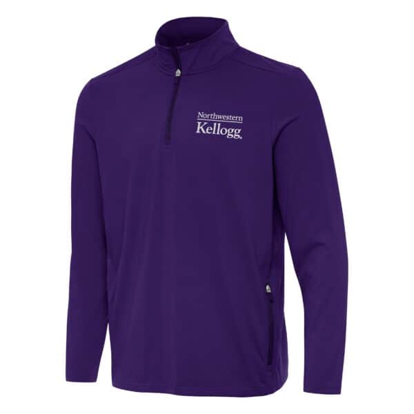 Northwestern I Kellogg Men's Antigua Purple Perilous 1/4 Zip Pullover -2