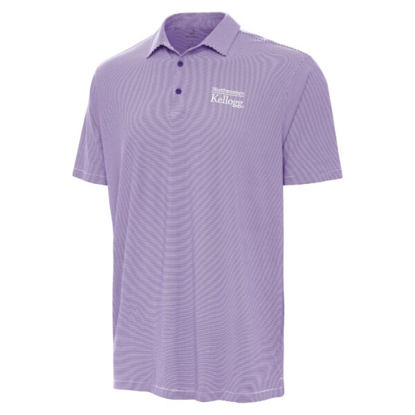 Northwestern I Kellogg Antigua Men's Twine Purple/White Polo Shirt -2