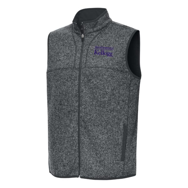 Northwestern I Kellogg Men's Antigua Fortune Smoke Heather FZ Vest