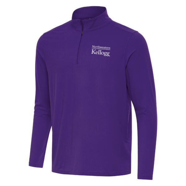 Northwestern I Kellogg Men's Antigua Purple Intent 1/4 Zip Pullover-2