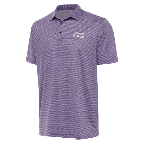 Northwestern I Kellogg Antigua Men's Rings Purple/White Polo Shirt-2