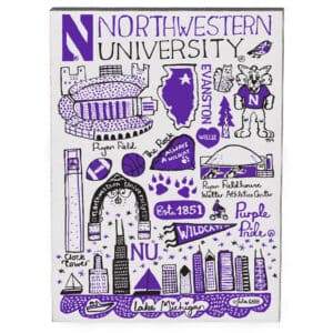 Northwestern University Wildcats Julia Gash Jumbo Recycled Wood Magnet 3"X4"