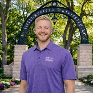 Northwestern I Kellogg Antigua Men's Rings Purple/White Polo Shirt