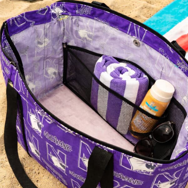 Northwestern University Wildcats Purple all Over Design Jumbo Tote Bag 22"WX13"HX5"D - Image 5