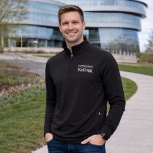 Northwestern I Kellogg Men's Antigua Black Perilous 1/4 Zip Pullover