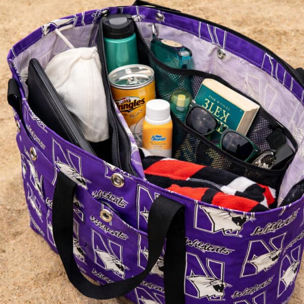 Northwestern University Wildcats Purple all Over Design Jumbo Tote Bag 22"WX13"HX5"D - Image 2