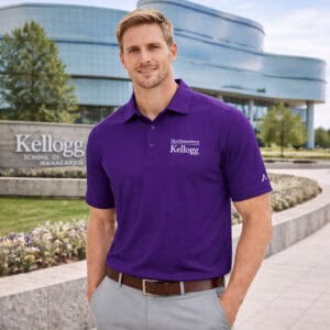 Northwestern I Kellogg Antigua Men's Tribute Purple Polo Shirt