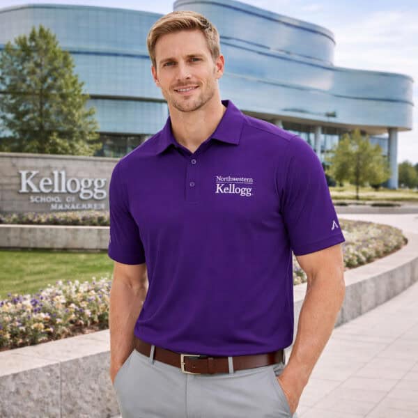 Northwestern I Kellogg Antigua Men's Tribute Purple Polo Shirt