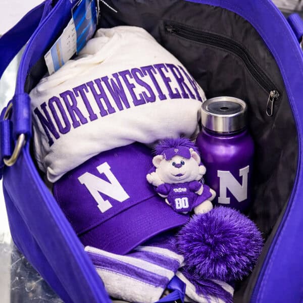Northwestern University Wildcats  Zippered Tote Bag with Embroidered Design - Image 3