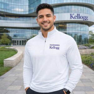 Northwestern I Kellogg Men's Antigua White Intent 1/4 Zip Pullover