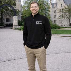 Northwestern I Kellogg Antigua Men's Black Insider 1/4 Zip Pullover