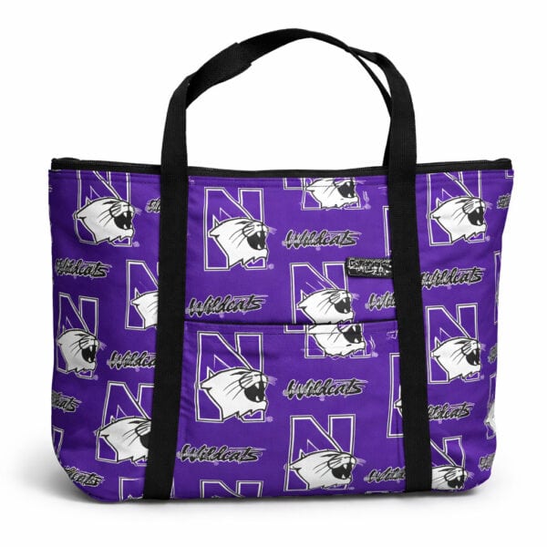 Northwestern University Wildcats Purple all Over Design Tote Bag 17"WX10"HX4"D - Image 6
