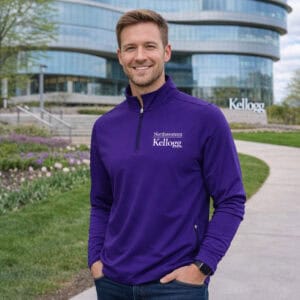 Northwestern I Kellogg Men's Antigua Purple Perilous 1/4 Zip Pullover
