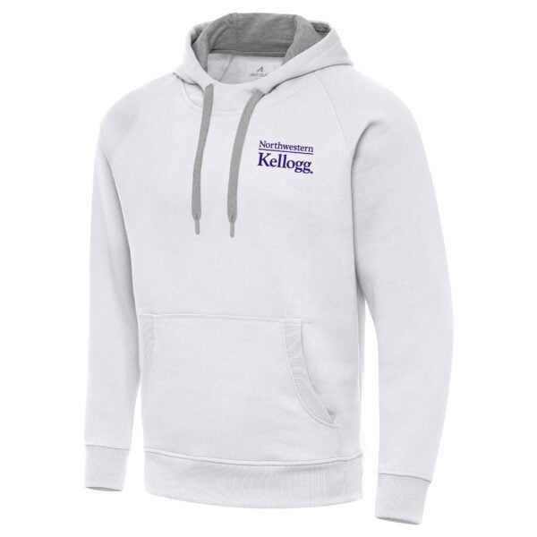 Northwestern I Kellogg Antigua Men's Victory White Pullover Hood-2