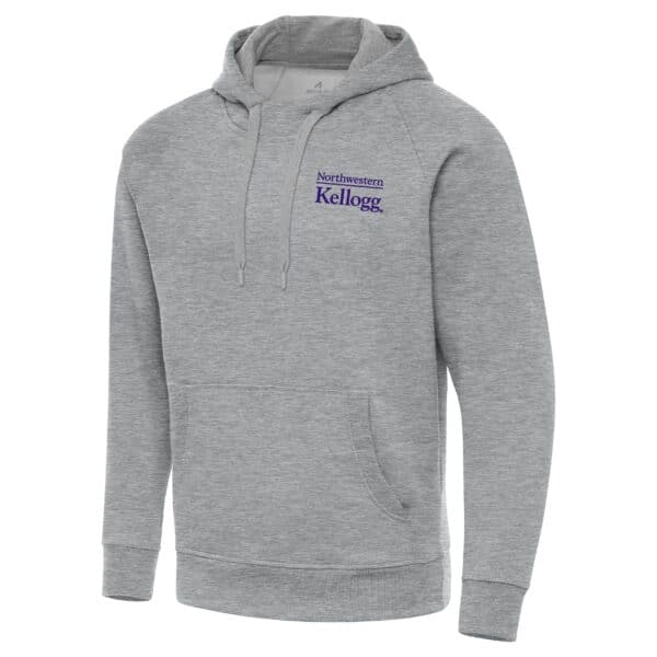 Northwestern I Kellogg Antigua Men's Victory Grey Heather Pullover Hood -2