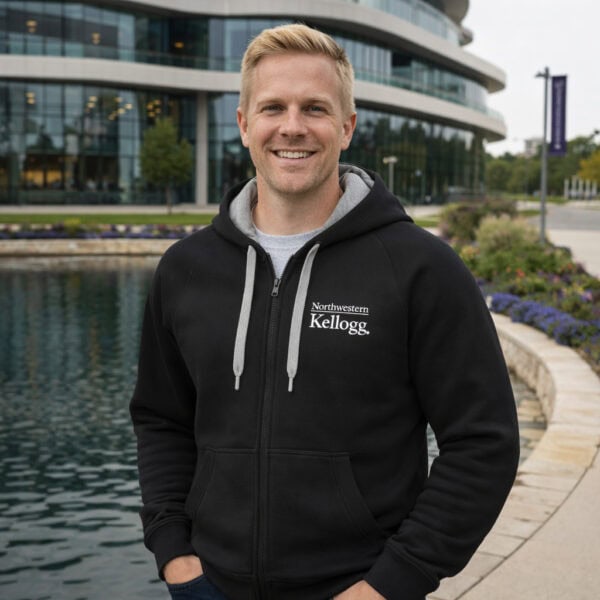 Northwestern I Kellogg Antigua Men's Victory Black FZ Hood