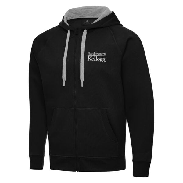 Northwestern I Kellogg Antigua Men's Victory Black FZ Hood -2
