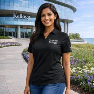 Northwestern I Kellogg Antigua Women's Tribute Black Polo