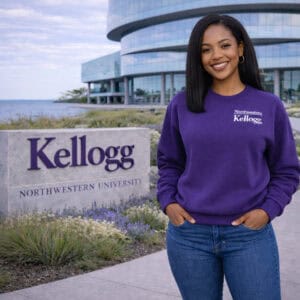 Northwestern I Kellogg Women's Antigua Victory Crewneck Sweatshirt in Purple Color