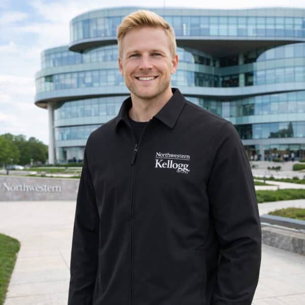 Northwestern I Kellogg Antigua Men's Pivot Black Jacket