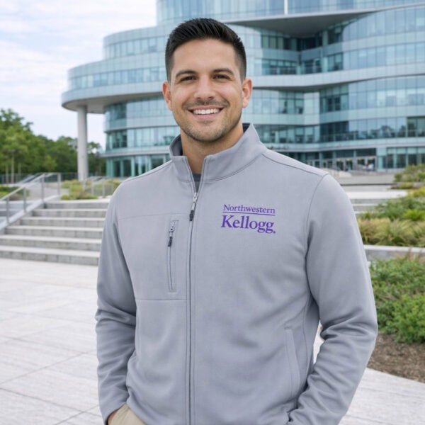 Northwestern I Kellogg Antigua Men's Objection Skyscraper Jacket