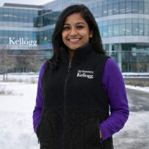 Northwestern I Kellogg Women's Antigua Nostalgic FZ Vest in Black Color