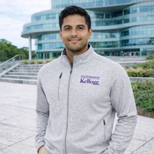 Northwestern I Kellogg Antigua Men's Hold-Up Grey Heather Jacket