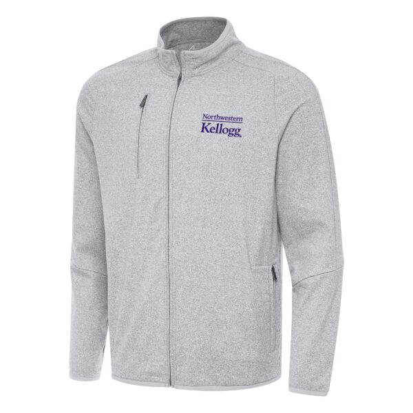 Northwestern I Kellogg Antigua Men's Hold-Up Grey Heather Jacket-2