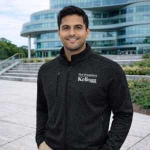 Northwestern I Kellogg Antigua Men's Hold-Up Black Heather Jacket