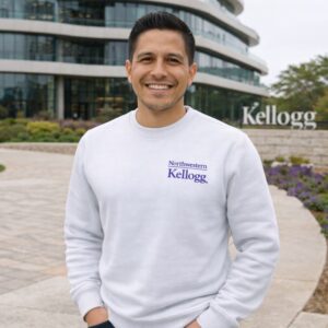 Northwestern I Kellogg Antigua Men's Victory White Crewneck Sweatshirt