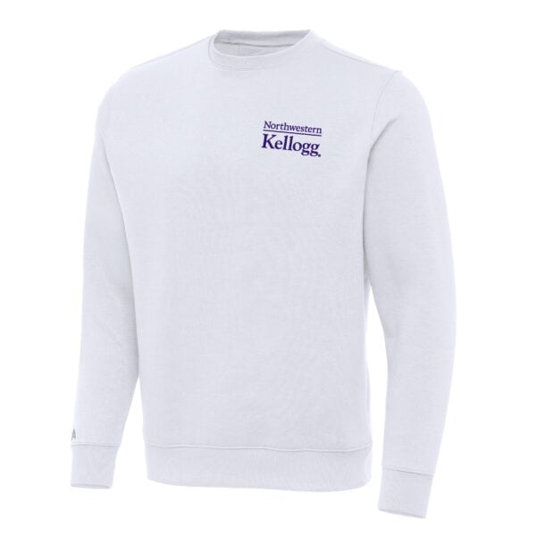 Northwestern I Kellogg Antigua Men's Victory White Crewneck Sweatshirt -2