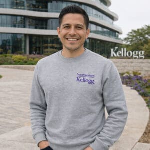 Northwestern I Kellogg Antigua Men's Victory Grey Heather Crewneck Sweatshirt