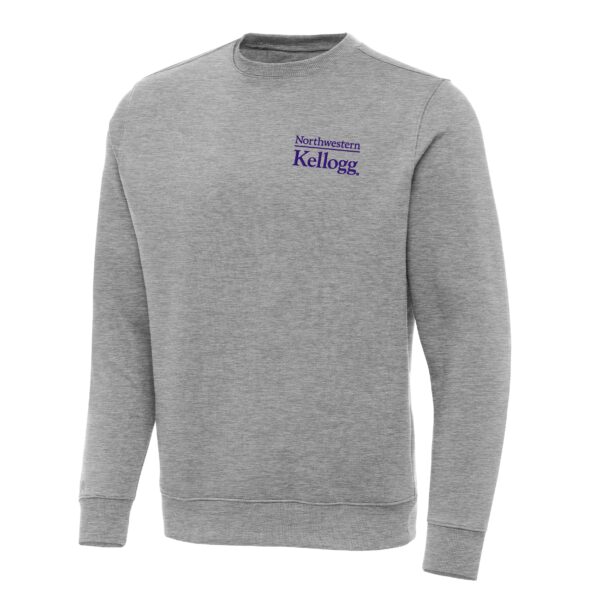 Northwestern I Kellogg Antigua Men's Victory Grey Heather Crewneck Sweatshirt -2