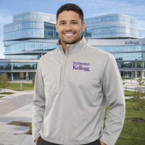 Northwestern I Kellogg Antigua Men's Stone Brisk 1/4 Zip Pullover -2