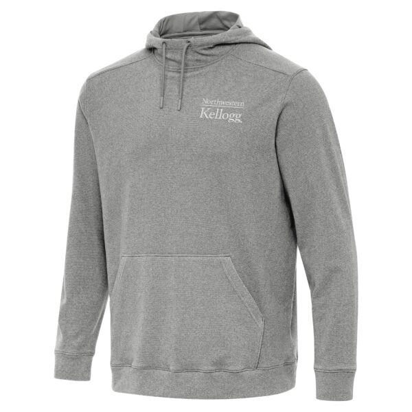 Northwestern I Kellogg Antigua Men's Cloud Supersoft Black Heather Pullover Hood -2