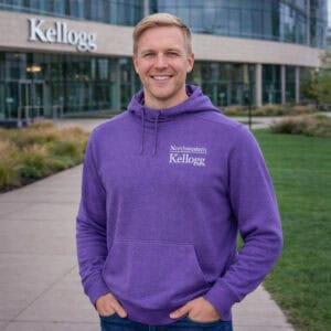 Northwestern I Kellogg Antigua Men's Cloud Supersoft Purple Heather Pullover Hood