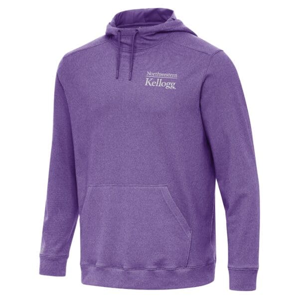 Northwestern I Kellogg Antigua Men's Cloud Supersoft Purple Heather Pullover Hood-2